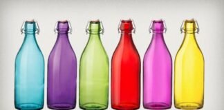 colored water bottles